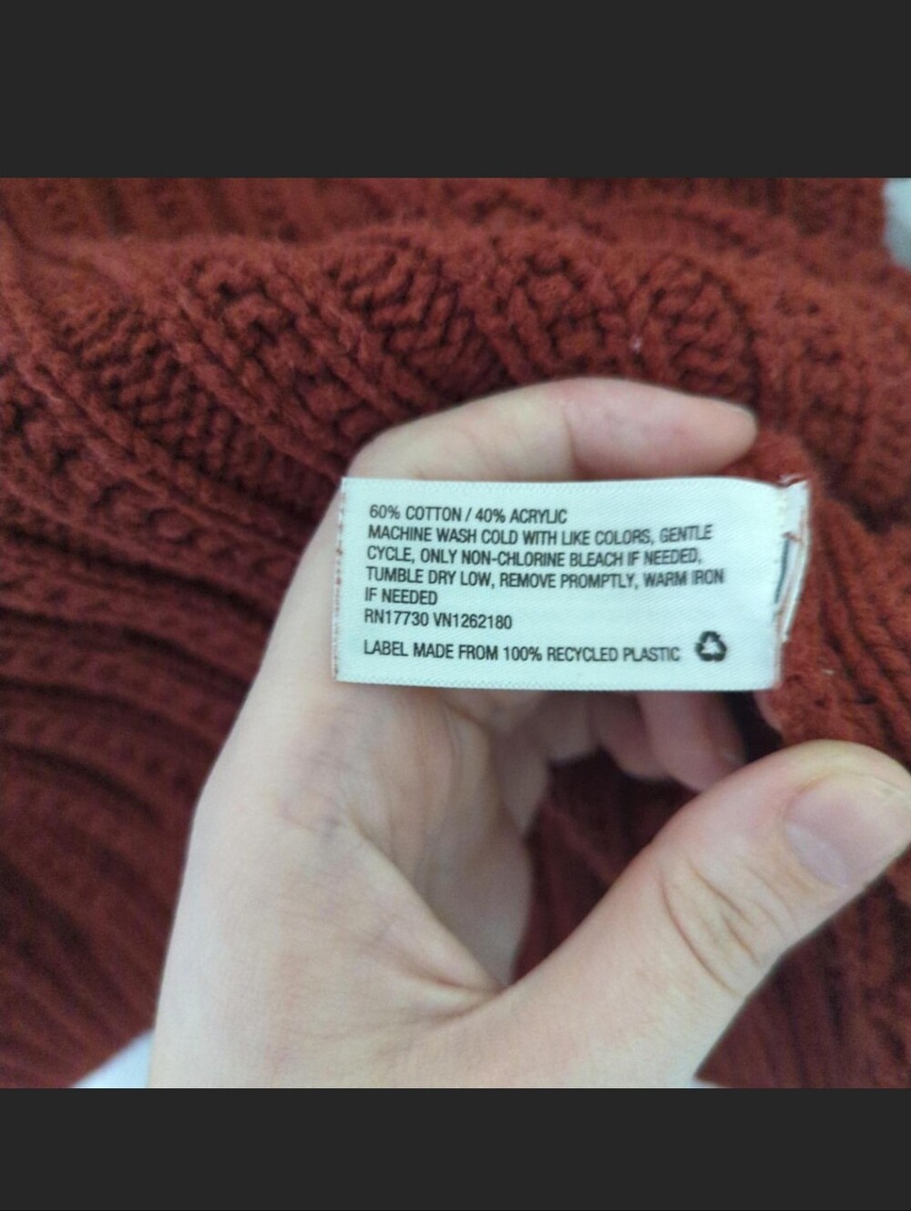 Universal Thread Cropped Ribbed Crewneck Sweater - Rust - Picture 4 of 4